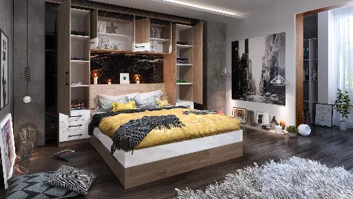 Еднокрилен гардероб с чекмеджета Integra M08 — снимка 2