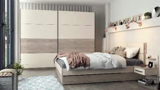 Гардероб Treviso (сив дъб кастело + сатен, 180) — снимка 3