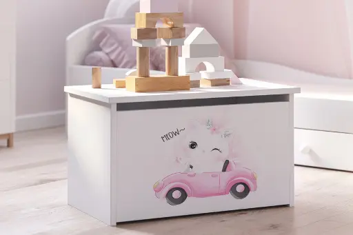 Детски шкаф Daria с принт (car with kitten) — снимка 2