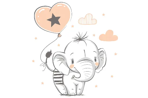 Детско легло ANNA с принт (140 х 70 см, elephant) — снимка 3