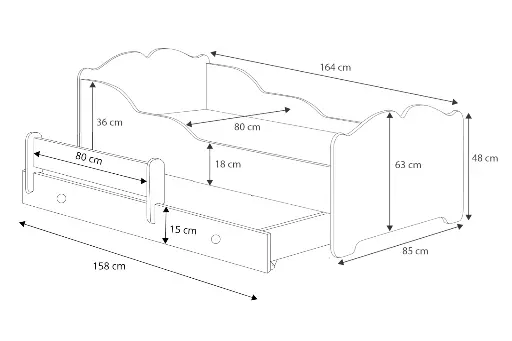 Детско разтегателно легло ANNA II 160 x 80 — снимка 4