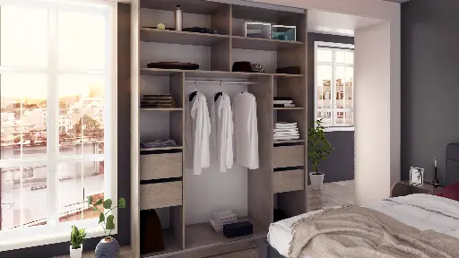 Спален комплект Modena (дъб кремона каноло + меко черно U899 ST9 EGGER) — снимка 4