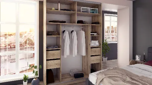 Гардероб Modena (крайбрежен дъб + антрацит, 180) — снимка 2