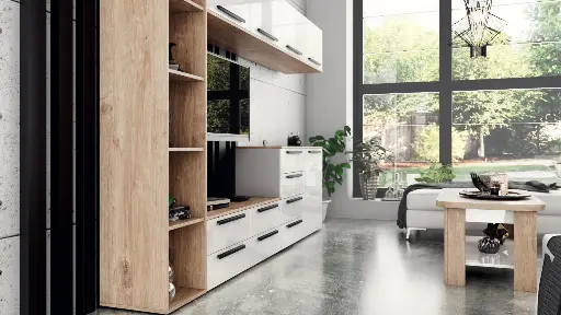 Kiara M17- холна маса (златен дъб харбър + бял гланц) — снимка 5