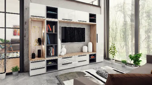 Секция Kiara 2 (златен дъб харбър + бял гланц) — снимка 2