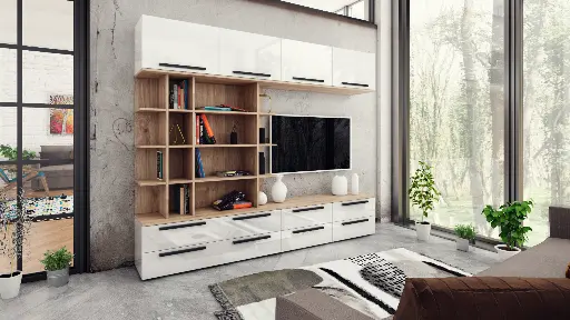 Секция Kiara 3 (златен дъб харбър + бял гланц) — снимка 2