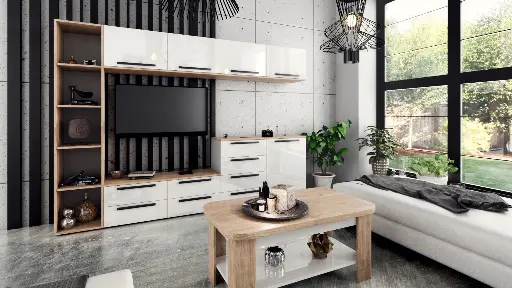 Секция Kiara 4 (златен дъб харбър + бял гланц) — снимка 2