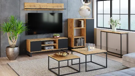 Полица Shelf (черно + златен дъб крафт) — снимка 3