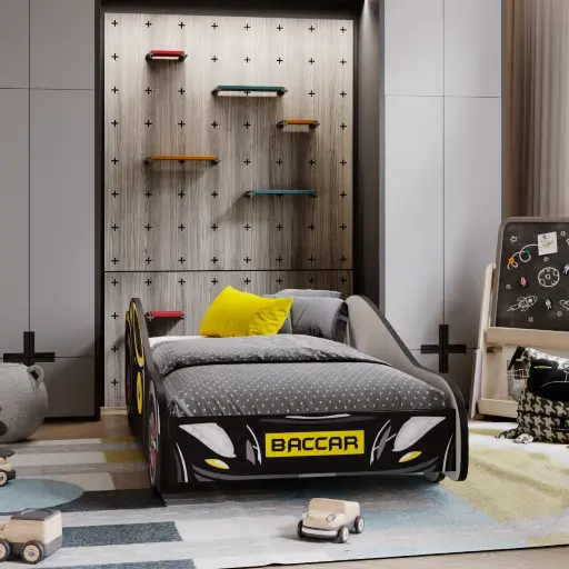 Детско легло AUTO 4х4 с матрак (black batman, 140 х 70 см) — снимка 3