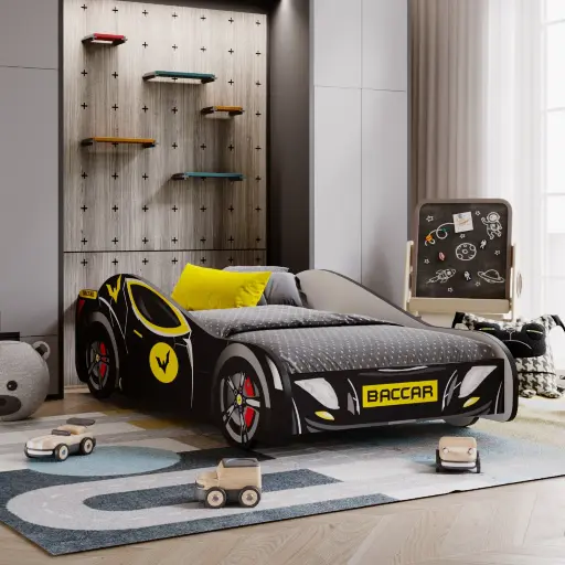 Детско легло AUTO 4х4 с матрак (black batman, 160 х 80 см) — снимка 2