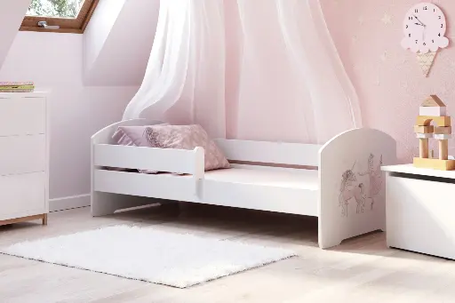 Детско легло Luk с парапет и различни мотиви (140 х 70 см, unicorn and girl) — снимка 2