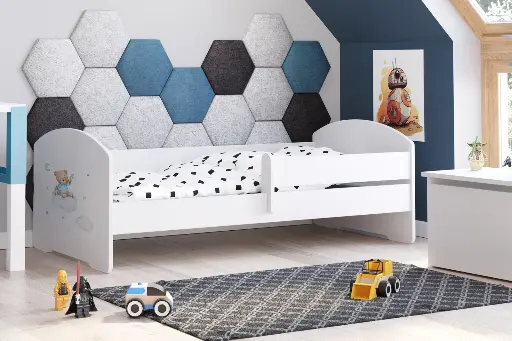 Детско легло Luk с парапет и различни мотиви (140 х 70 см, blue bear) — снимка 2
