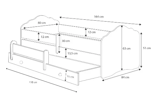 Двойно легло FALA II 160x80 с различни мотиви (princess) — снимка 4