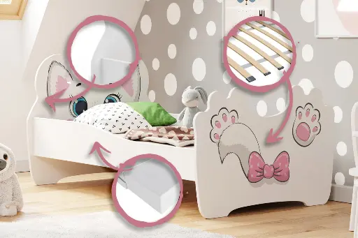 Детско легло Pink cat (140 х 70 см) — снимка 3