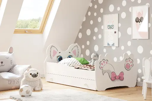 Детско легло Pink cat с чекмедже (160 х 80 см) — снимка 2