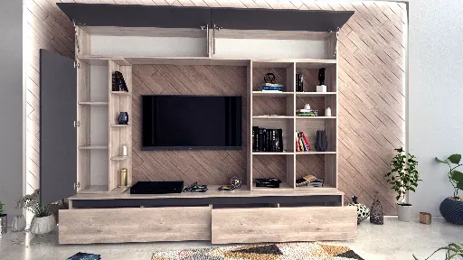 Секция Verdana (сив дъб кастело + тъмен диамант U963 ST9 EGGER) — снимка 3