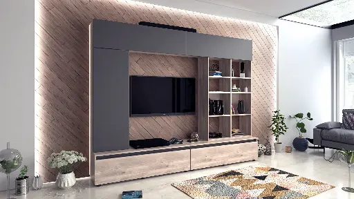 Секция Verdana (сив дъб кастело + тъмен диамант U963 ST9 EGGER) — снимка 2