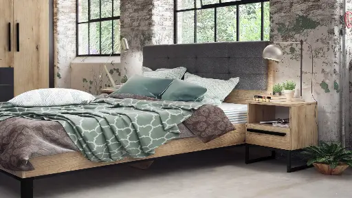 Спален комплект Maximo (крайбрежен дъб + антрацит) — снимка 4