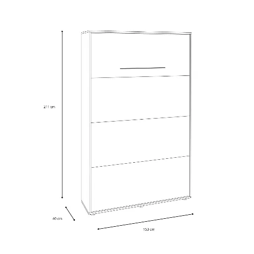 Вертикално сгъваемо стенно легло VERTO 140x200 (дъб артисан) — снимка 3