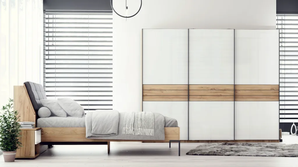 Спален комплект Arson H3700 ST10 Egger + МДФ бял гланц - cam 03.webp