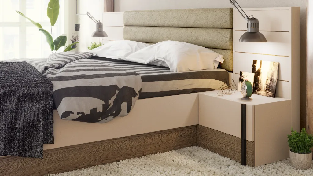 Спален комплект Trento дъб белмонт H1303 ST12 Egger + кашмир - cam03.webp