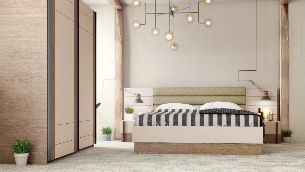 Спален комплект Trento дъб белмонт H1303 ST12 Egger + кашмир - cam02.webp