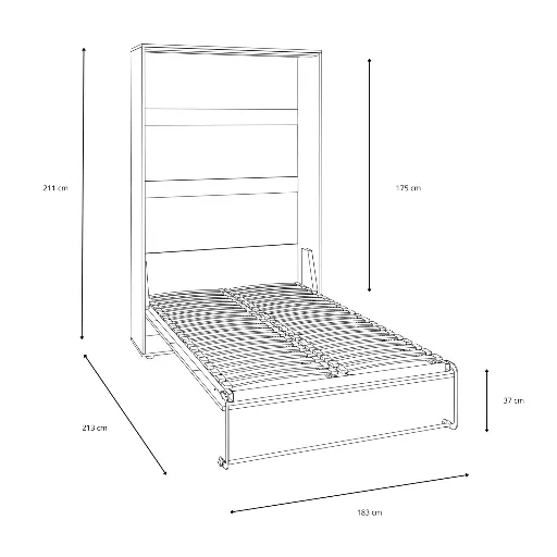 Вертикално сгъваемо стенно легло VERTO 160x200 (Сиво) — снимка 12