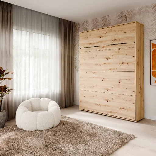 Вертикално сгъваемо стенно легло VERTO 160x200 (дъб артисан) — снимка 5