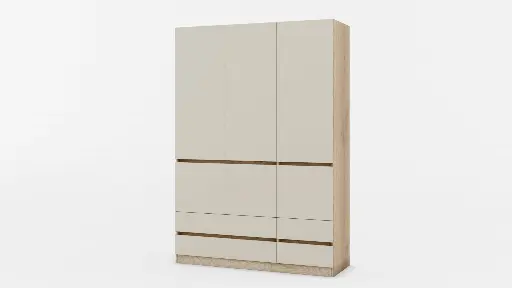 МС Moderato M06 - трикрил гардероб с чекмеджета (дъб фосил евоук + сатен) — снимка 6