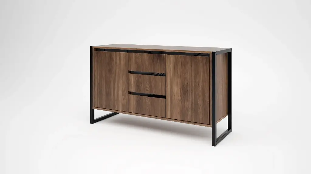 [1255] Скрин Lunar с метал (brandy castello oak + black gloss MDF)