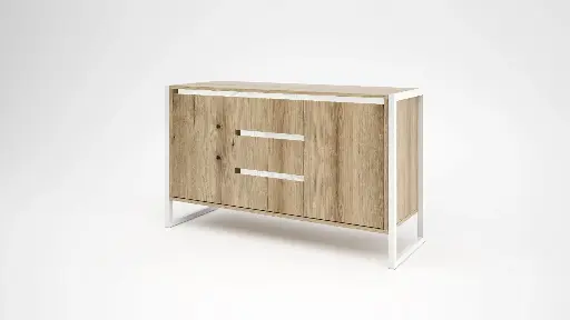 Скрин Modern M12 (крайбрежен дъб + МДФ бял гланц)