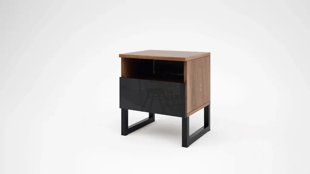 [1258] Нощно шкафче Modern M08 (brandy castello oak + black gloss MDF)