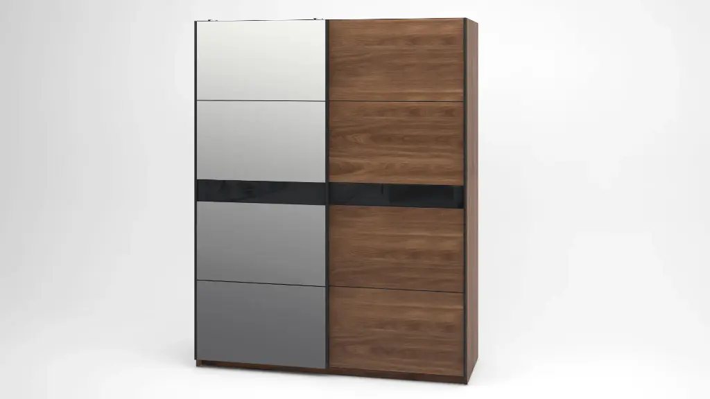 [002289] Гардероб Fedrico (brandy castello oak + black gloss MDF, 180)