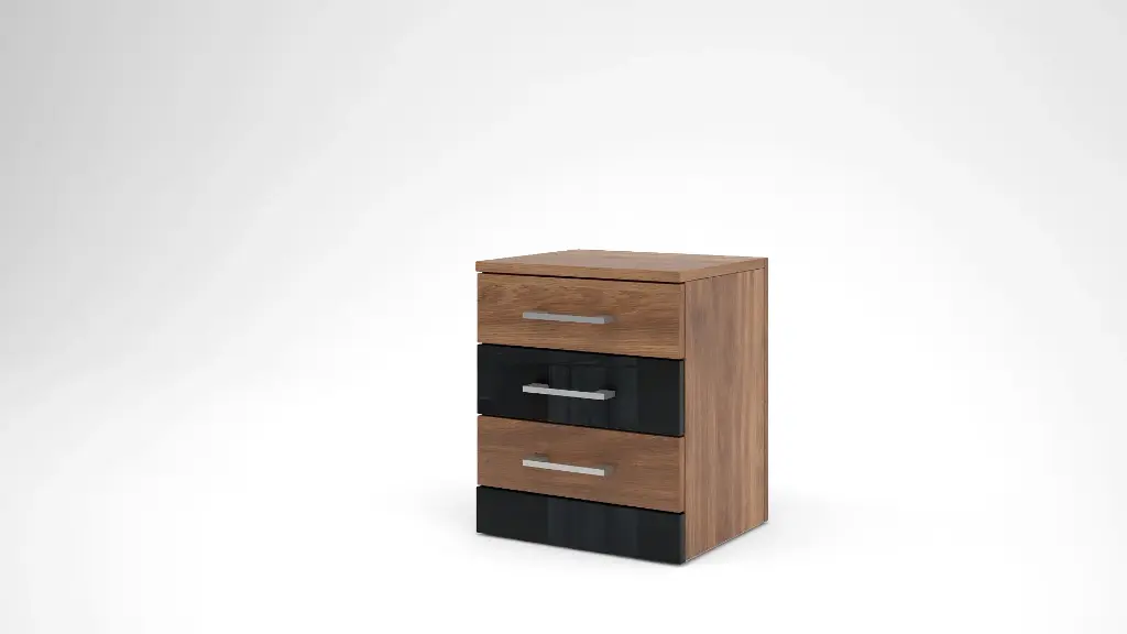 [002295] Нощно шкафче Federico (brandy castello oak + black gloss MDF)