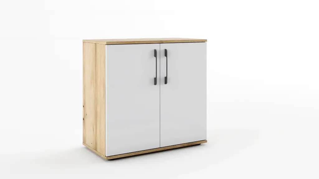 [1373] Sentinel M10- шкаф (сив дъб кастело + МДФ лунна светлина, 80)