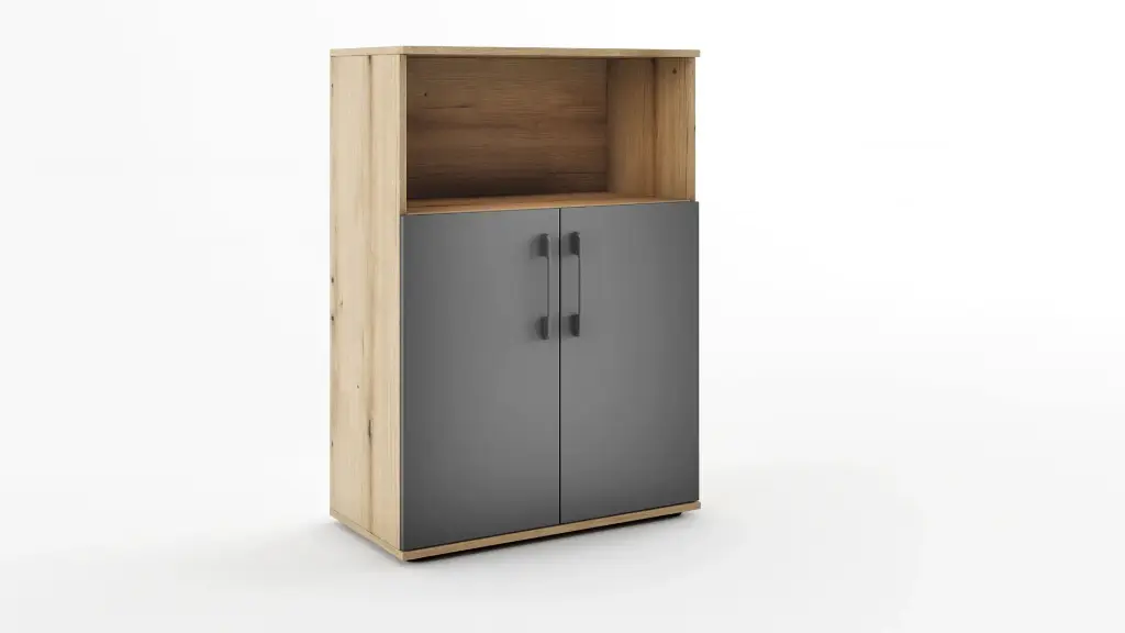 [1377] Sentinel M11- шкаф (крайбрежен дъб + МДФ сиво делфин, 80)