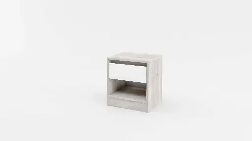 Нощно шкафче Modern M09 (сив дъб кастело + МДФ бял гланц)