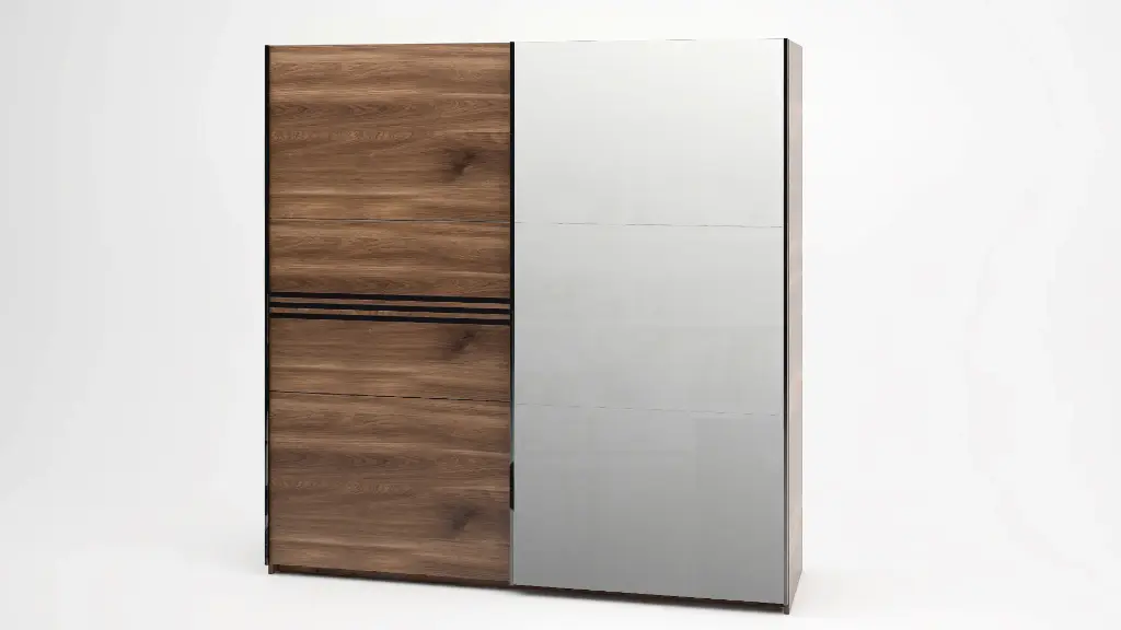 [1242] Гардероб Modern M02 (brandy castello oak + black gloss MDF, 165)