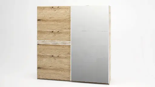 Гардероб Modern M02 (крайбрежен дъб + МДФ бял гланц, 200)