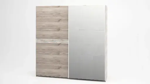 Гардероб Modern M02 (сив дъб кастело + МДФ бял гланц, 200)