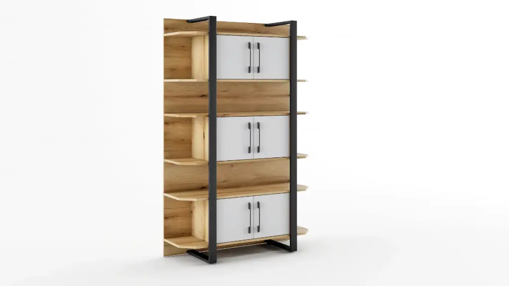 [1421] Sentinel M25- етажерка (coast evoke oak + moonlight MDF + dolphin grey MDF)