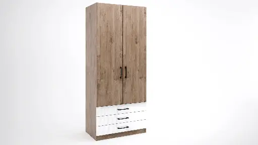 Двукрилен гардероб с чекмеджета Integra M09