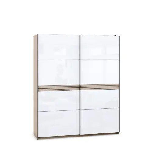 Гардероб SLine 05 (текстил + МДФ бял гланц, 140, V09)