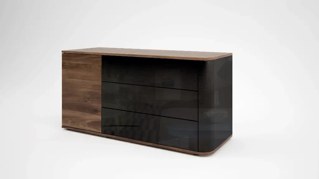 [456] Скрин Ronda (brandy castello oak + black gloss MDF)