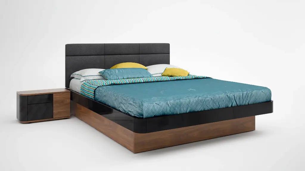 [460] Легло  + н.шкафчета Ronda (brandy castello oak + black gloss MDF)