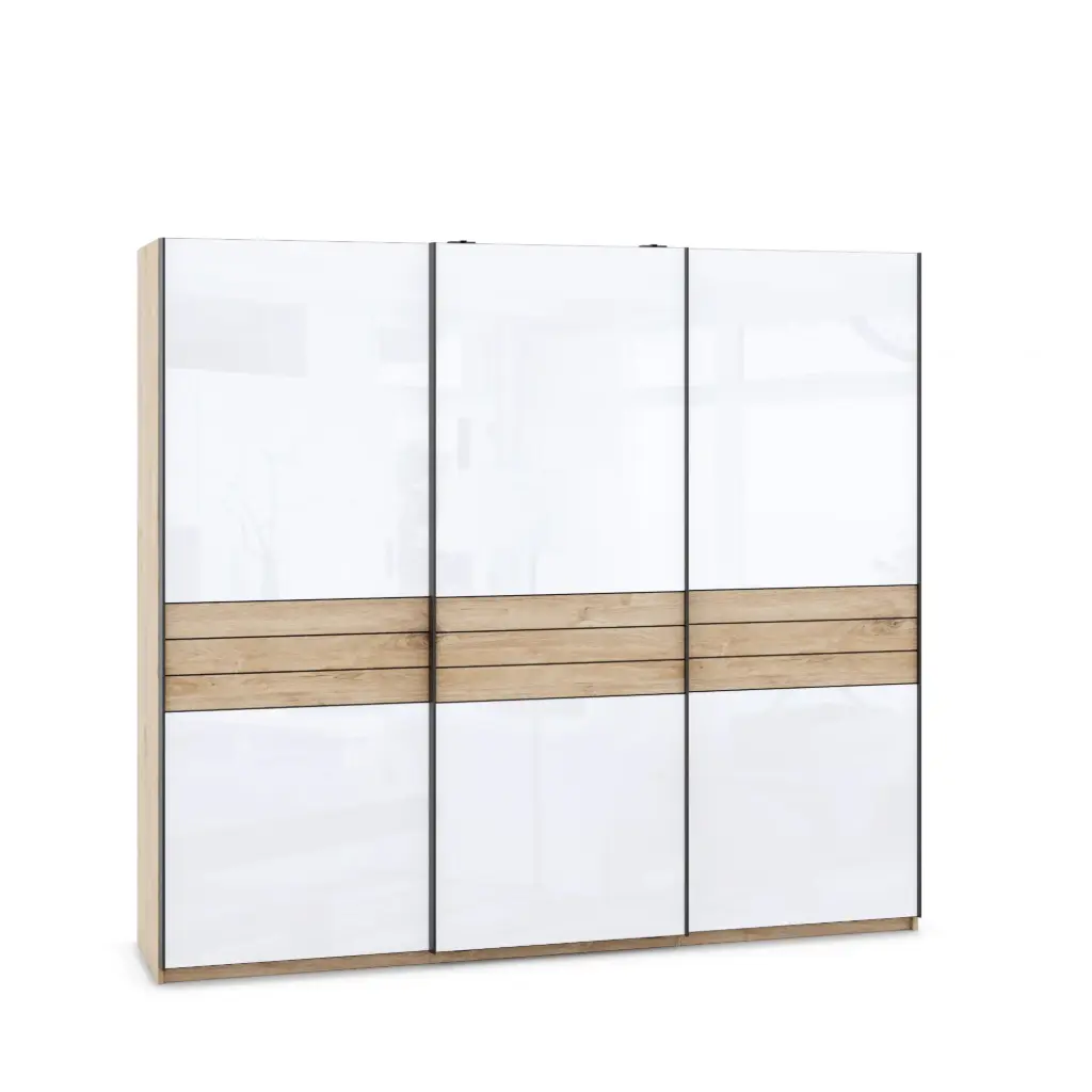 [007383] Гардероб XLine 03 (gold harbor oak + white gloss MDF, 180, V10)