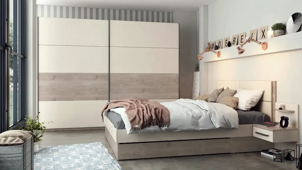 [1235] Спален комплект Treviso (greige castello  oak + champagne)