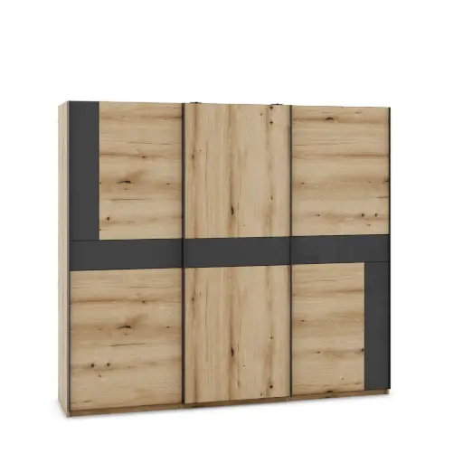 Гардероб XLine 04 (крайбрежен дъб + МДФ антрацит гланц, 240, V10)