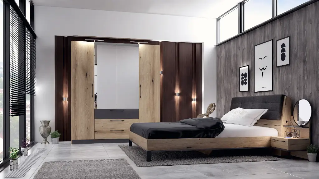 [1240] Спален комплект Pulsar (coast evoke oak + anthracite)