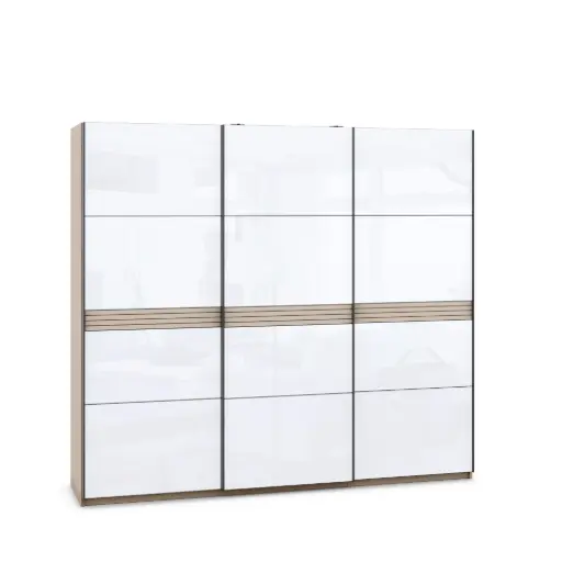 Гардероб XLine 05 (текстил + МДФ бял гланц, 270, V15)